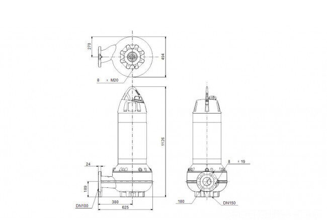 nasos kanalizatsionnyy grundfos sl1 95 100 200 4 52h s q ex 51d 3