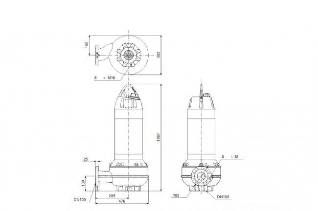 nasos kanalizatsionnyy sl1 75 100 150 2 52s s q n 51d 3
